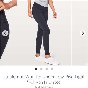 Lululemon Wunder Under low rise leggings size 8